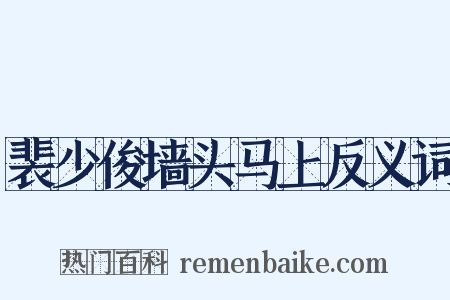 裴少俊墙头马上反义词是什么意思的图片